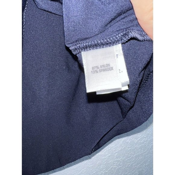 ST.JOHN Basic Shirt Navy Blue Mock Neck Turtle Neck NWTS $195 New Stretchy T - Picture 6 of 10